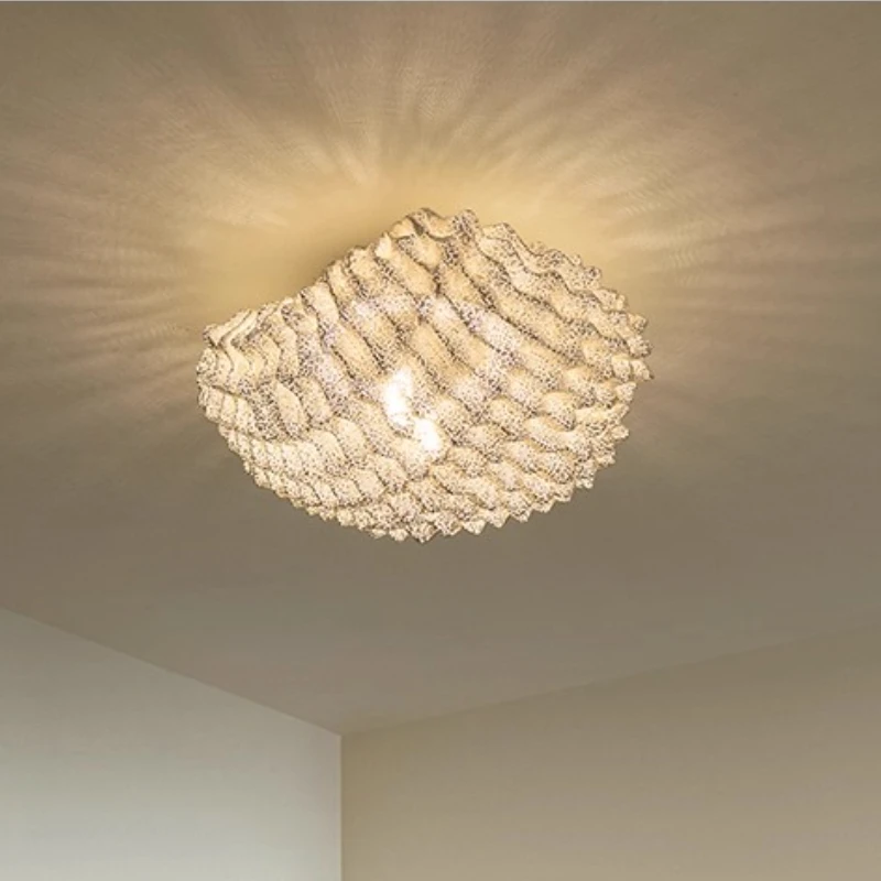 

Spain Carbon Steel Base Ceiling Lights Stainless Steel Net Lampshade Modern Hanging Lamps Living Room Bedroom Restaurant Kitchen