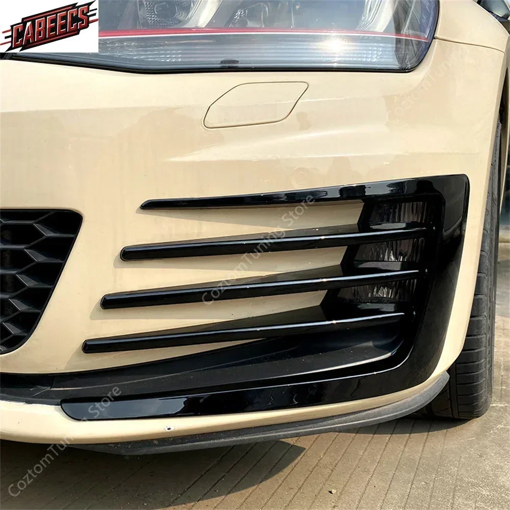 For VW Golf MK7 Front Bumper FogLight Cover Trim Golf 7 GTi GTD Front Bumper Splitter Surround 2012-2017 Pre-Lci Bodykits Tuning