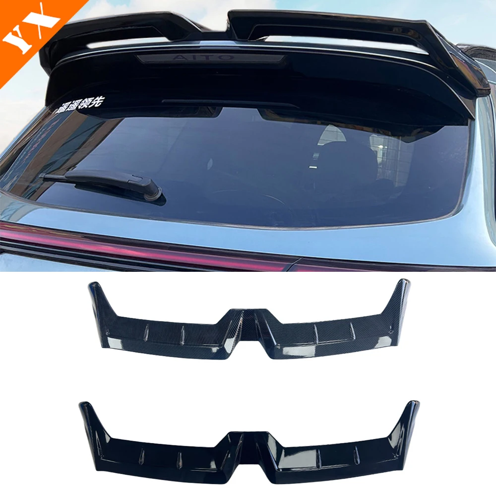 For Huawei Aito M7 2024-2025 Car Accessories Carbon Rear Window Rear Wing Fixed Wind Wing Top Wing Pressure Wing Trim Moulding