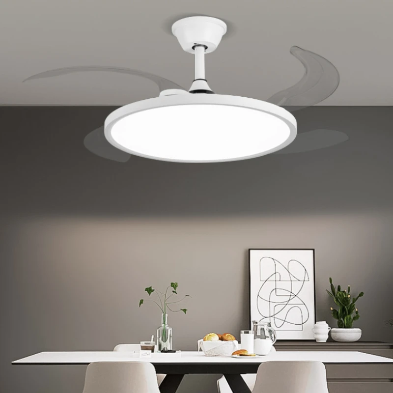 Modern Ceiling Fan with Retractable Blades And Lamp for Apartment Bedroom Living Interior Air Circulation Ceiling Circulator