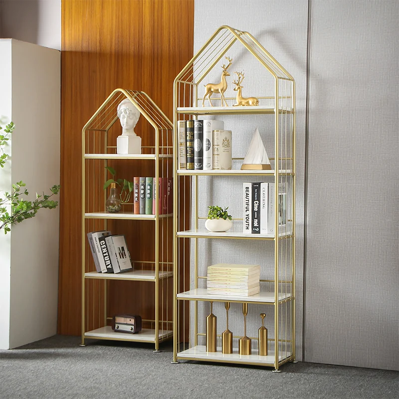 Nordic Luxury Multi story Shelf Living Room Bookcase Children's Storage Shelf Subway Art Partition Shelf Nail Display Shelf