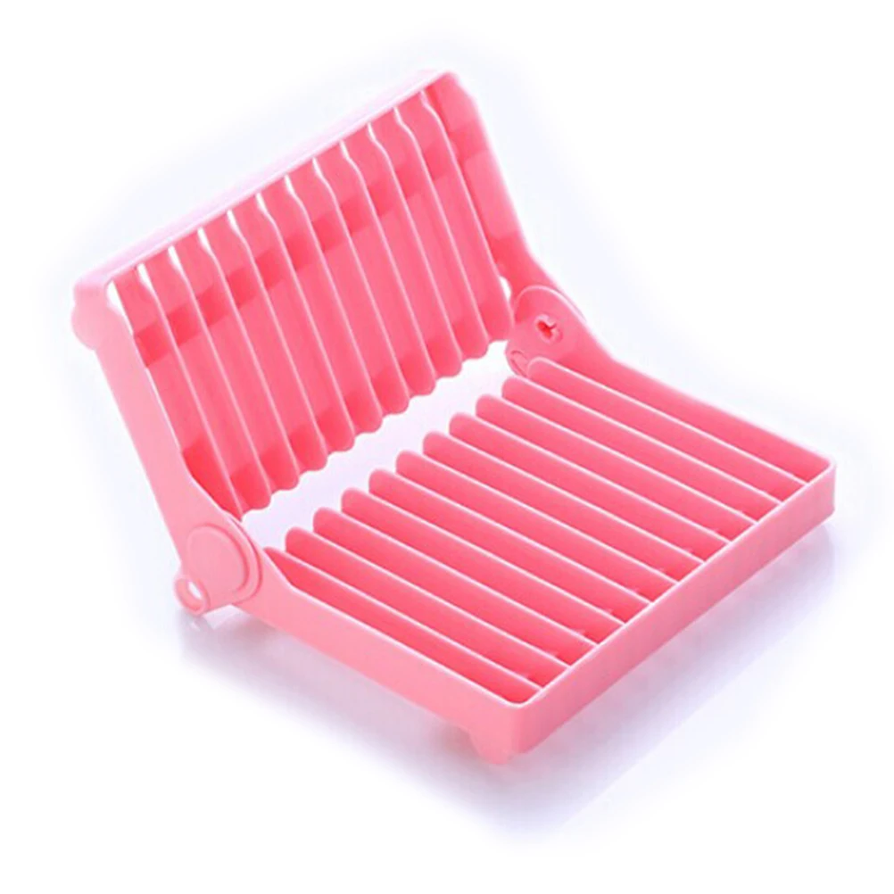 

Plastic Foldable Dish Rack Drying Drainer Pink 20x15cm Portable Kitchen Organizer Utensil Tableware Storage Solution