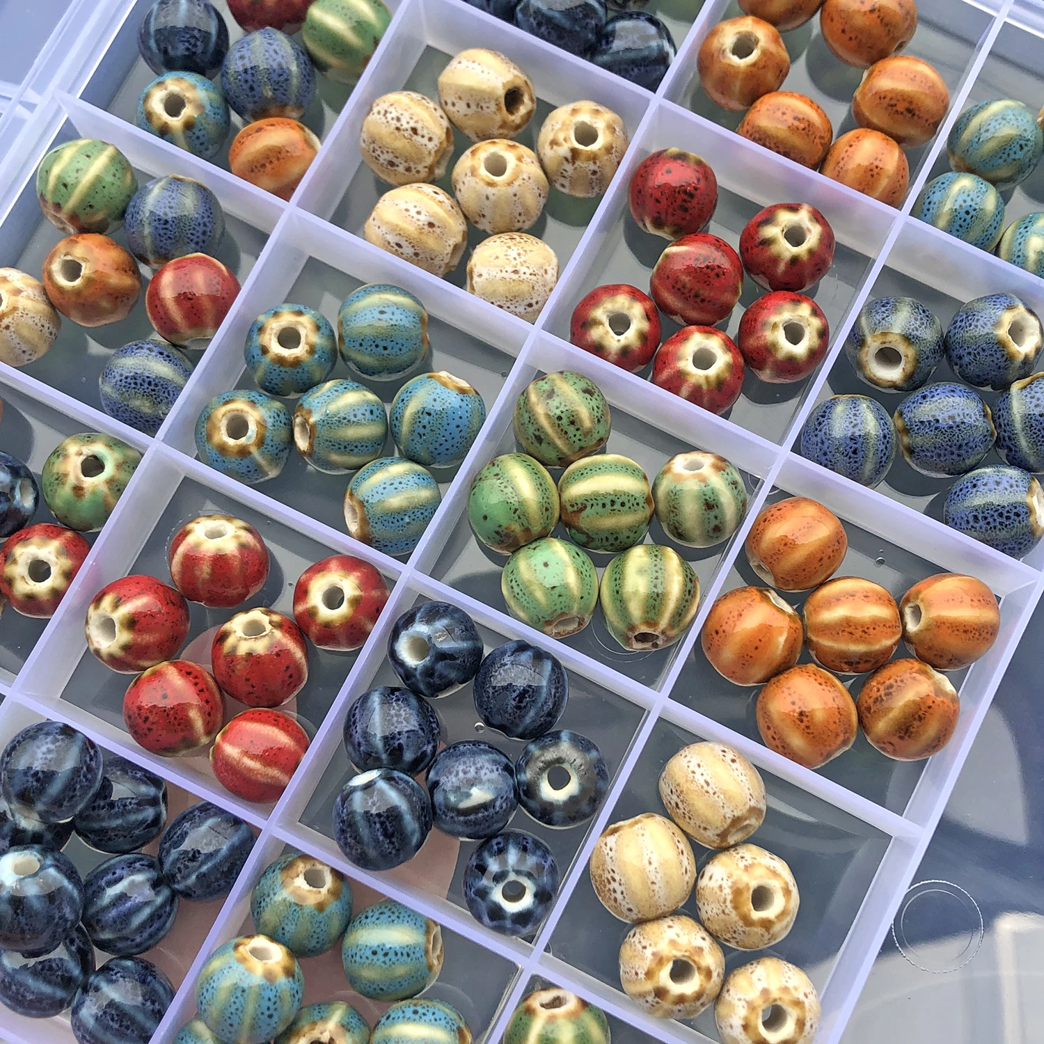 10pcs 11mm Colorful Watermelon Ceramic Beads Loose Spacer Bead For Charms DIY Jewelry Making Necklace Bracelet Accessory Finding