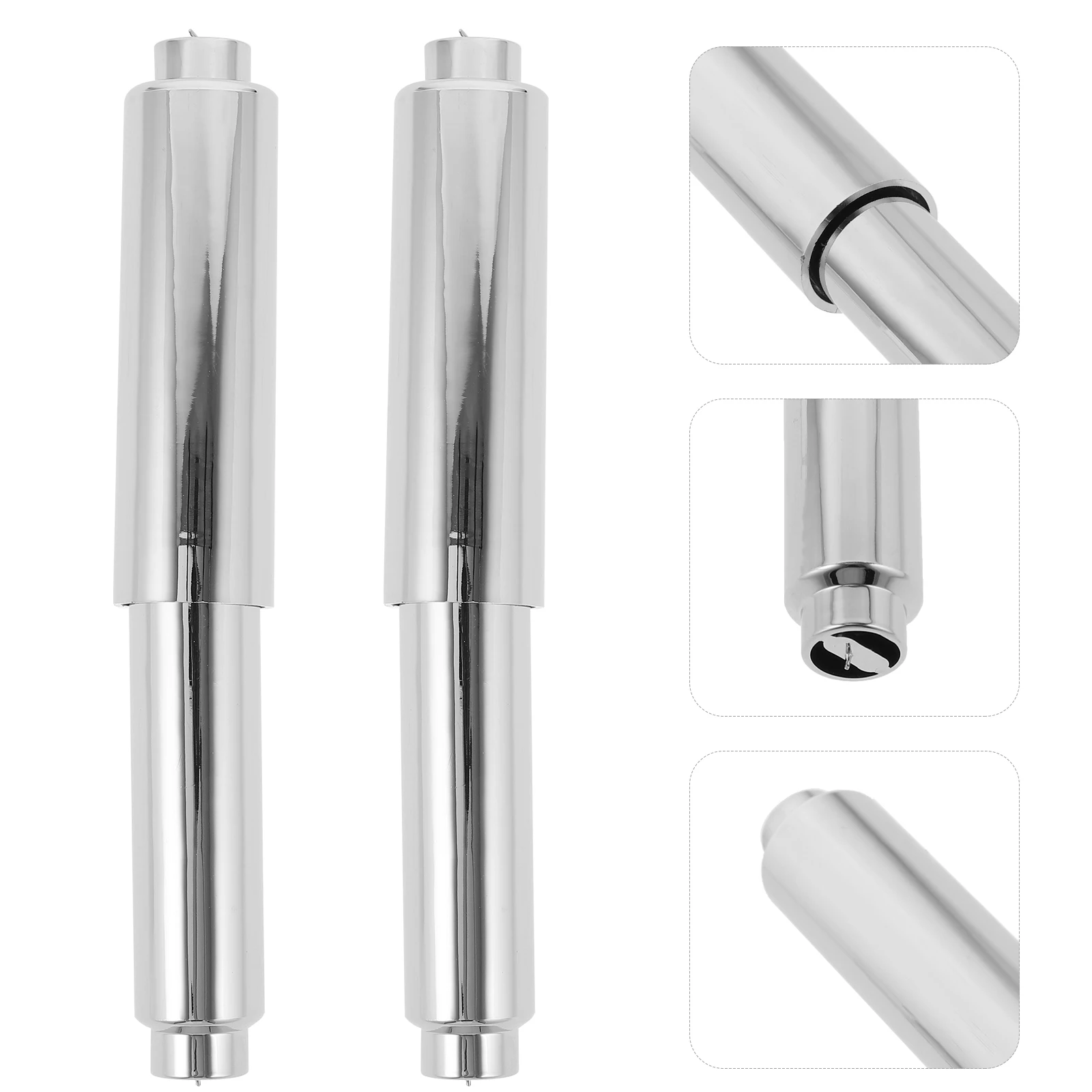 

Spring Loaded Toilet Paper Holder Telescopic Plastic Plated Chromium Silver Color Easy Install Bathroom Decor Roll Paper Rod