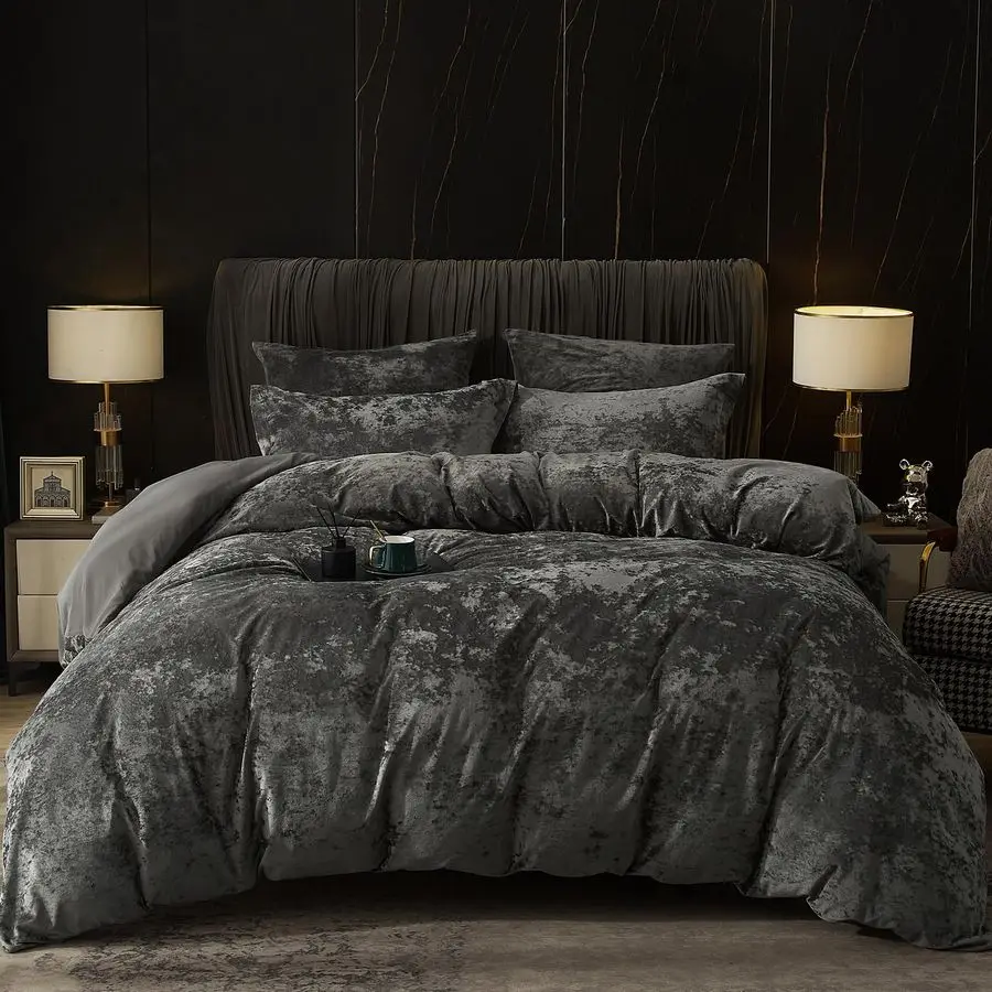 

Truly Velvet Duvet Cover Set King Size, 3pcs Ultra Soft Breathable Comforter Cover Set, Luxury Cozy Flannel Duvet Cover with Pil
