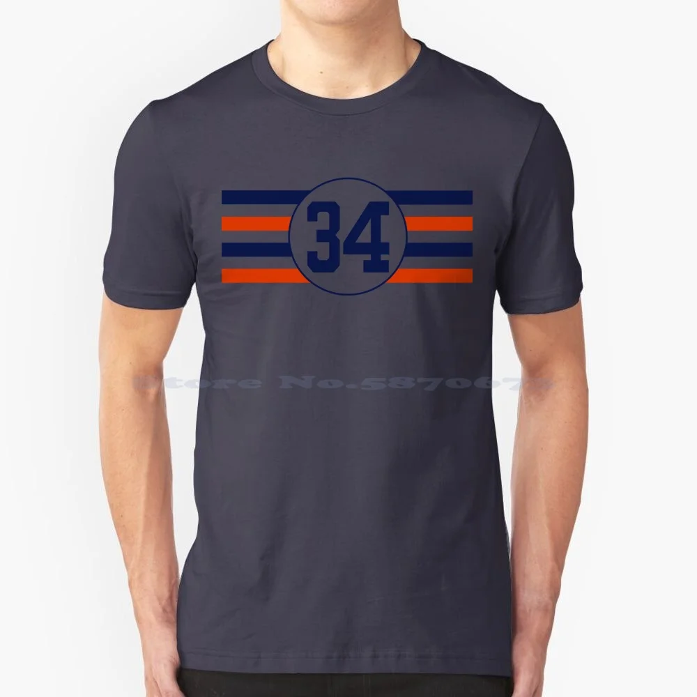 #34 On The Field , #1 In Our Hearts T Shirt 100% Cotton Tee Walter Payton Sweetness Throwback Goat Da Bears Bears Football 34