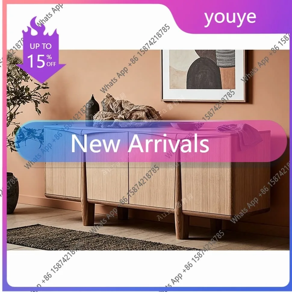 

Jj French Solid Wood Dining Side Cabinet, Minimalist Living Room Storage Designer Living Room Aisle Entrance Cabinet
