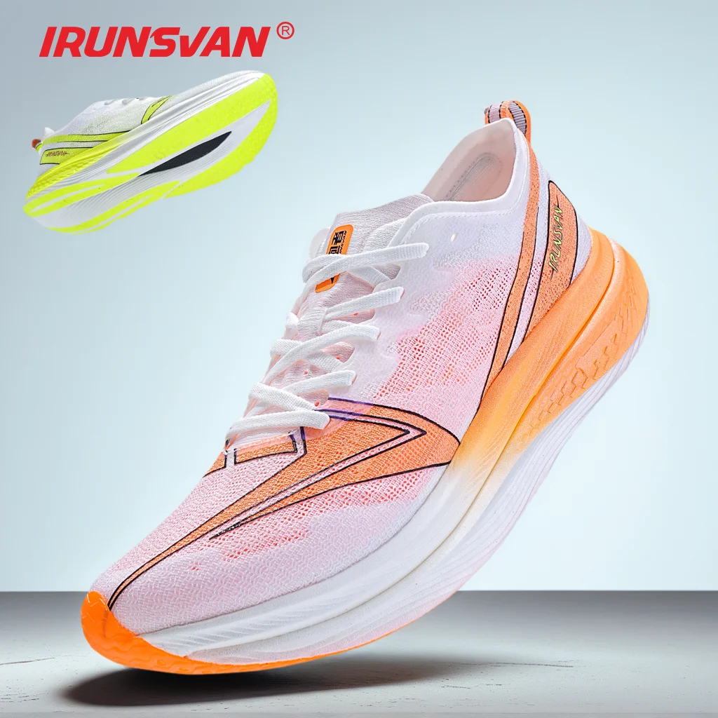 

IRUNSVAN Flying over 1.0 full palm real carbon plate running shoes sports shoes with shock absorption and breathability for men