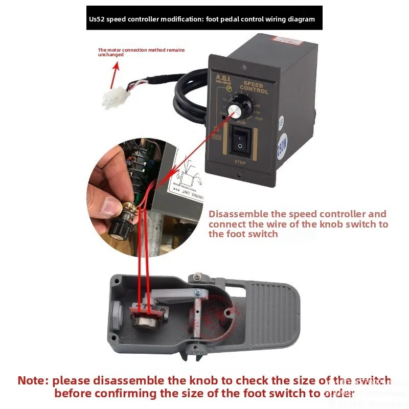 suitable for pedal of variable speed potentiometer, 4.7K/10K, and the front micro switch can be connected to the inverter foot