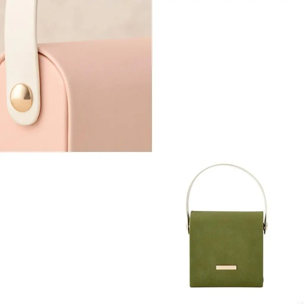 

Travel Friendly Jewelry Box With Multiple Slots Dividers PU Material Protects Earrings Rings Necklaces Lipstickss