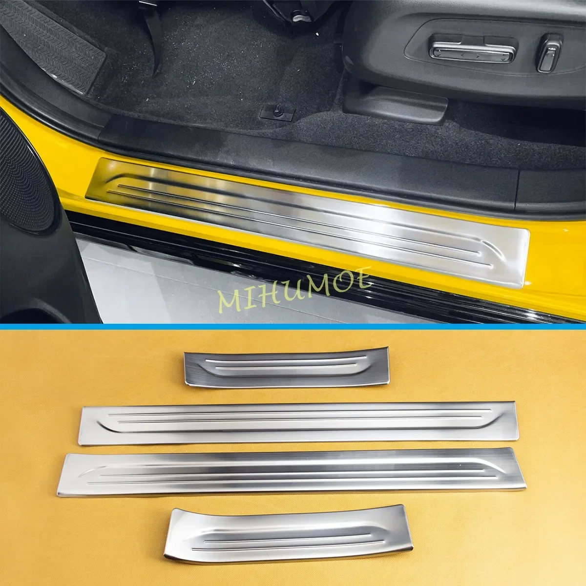 Stainless Steel Door Sill Kick Scuff Plate Protector Trim For Honda ZR-V ZRV 2023 2024 Accessories Guard Pedal Styling Sticker