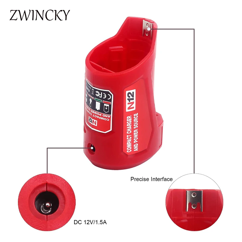 Imagem -06 - Hot N12 Carregador Conversor Adaptador de Carregamento Usb para Milwaukee 48591201 12v Li-ion Adaptador de Bateria do Telefone Móvel Power Sup