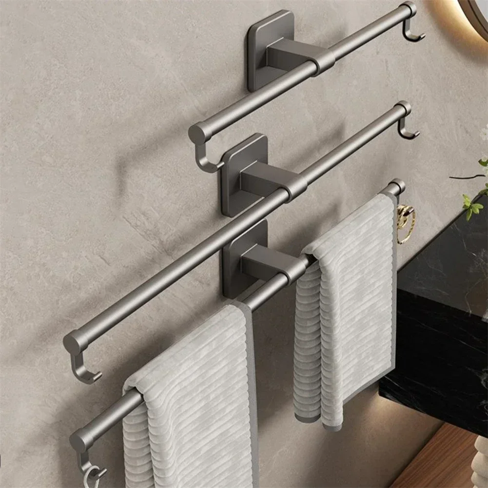 

30/40/50CM Bathroom Towel Bar Kitchen Towel Rack Hanger Adjustable Self-adhesive Kitchen Bathroom Accessories Towel Hange
