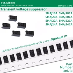 SMAJ18A SMAJ18CA SMAJ20A SMAJ20CA SMAJ22A SMAJ22CA  SMAJ24A SMAJ24CA  SMAJ series 50pcs/lot TVS Diodes SMA package 400W