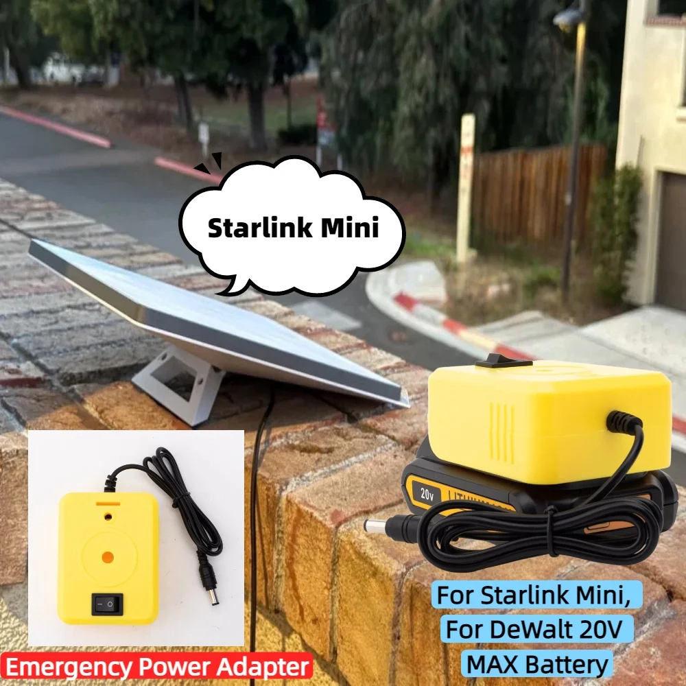 Emergency Power Adapter for Starlink Mini, for DeWalt 20V MAX Battery, 1M Cord Power Supply for Starlink Mini Satellite Internet