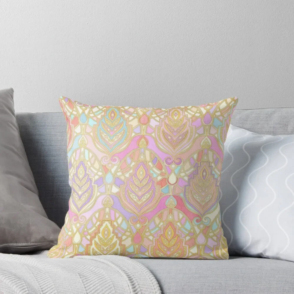 

Rosy Opalescent Art Deco Pattern Throw Pillow Cusions Cover Sofas Covers pillow