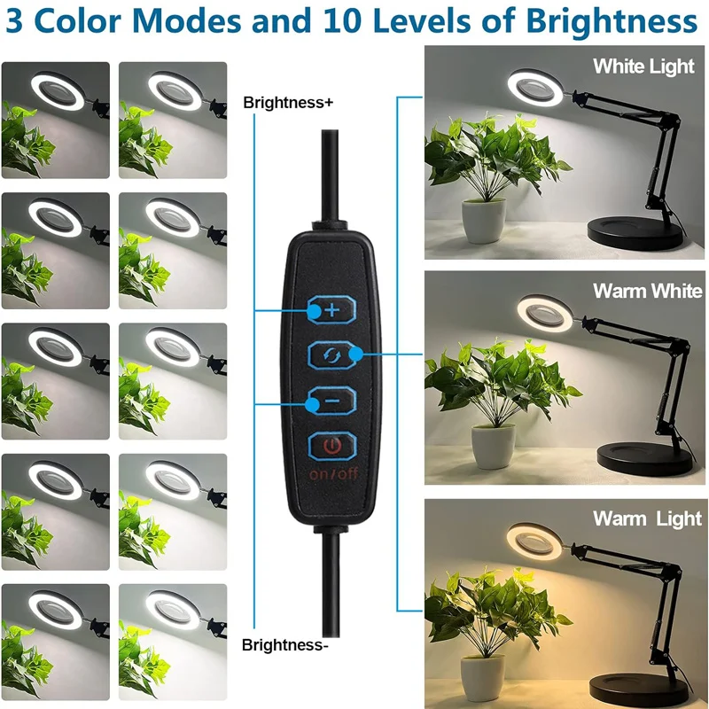 Imagem -05 - Lâmpadas de Mesa Led com Lupa Monitor para pc Usb Eye Care Estudo Leitura Jogo Barra de Tela Luz de Mesa Led Escurecimento Stepless