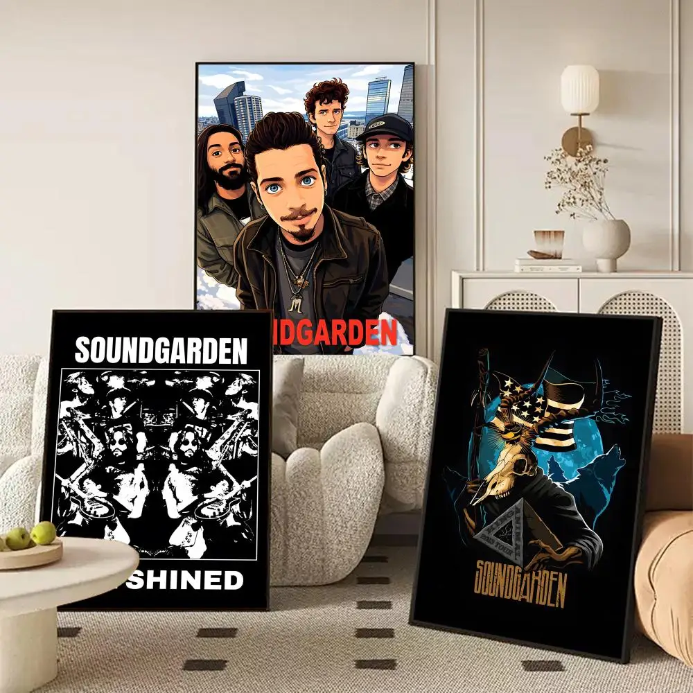 soundgarden Poster Waterproof Self-Stick Wall Art Stickers, Removable Wall Decor for Living Room and Bedroom