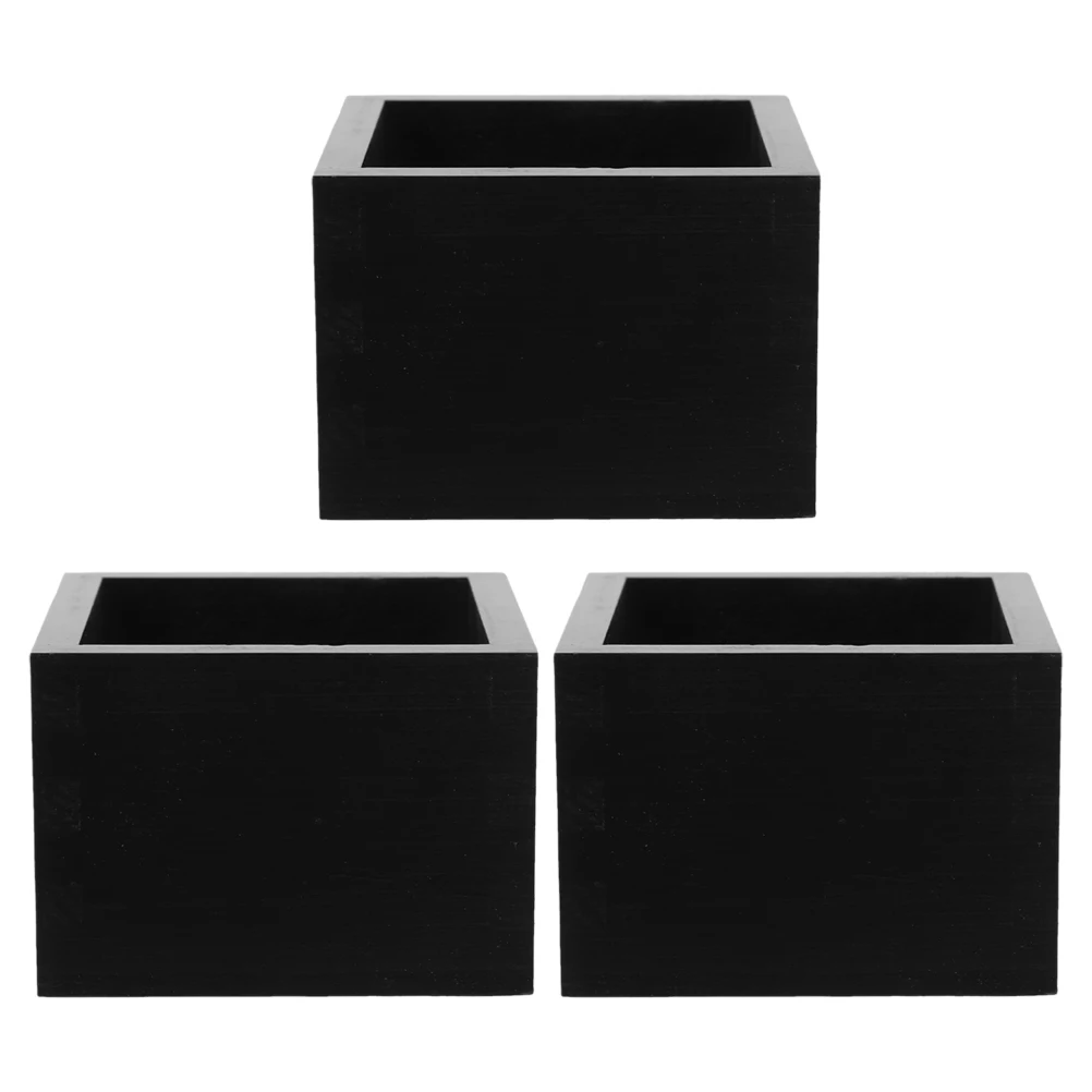 

3pcs Wooden Cups Square Steeping Tea Cup Japanese Black Set Ideal for Restaurants Family Elegant Box Versatile Usage