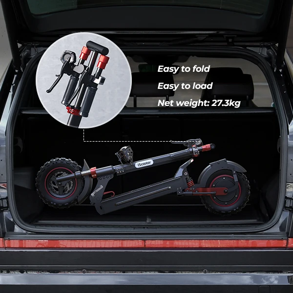 IScooter IX5S Elektroroller 1000W Motor E-Scooter 48V15AH Hochleistungs-Lithiumbatterie, Vordere und Hintere Ölscheibenbremsen + Elektronische Bremsen, Höchstgeschwindigkeit 45 km/h, Maximale Reichweite 65 km, 11 Zoll Offroad-Reifen, Brandneu Original – Detail 10
