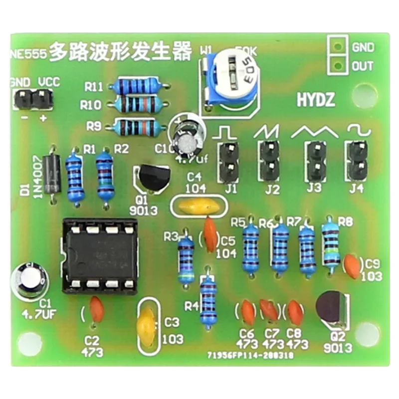 DC 6-12V NE555 Pulse Generator Module DIY Kit Sine/Triangle/Square Wave Generator multi-channel Waveform Signal Generator