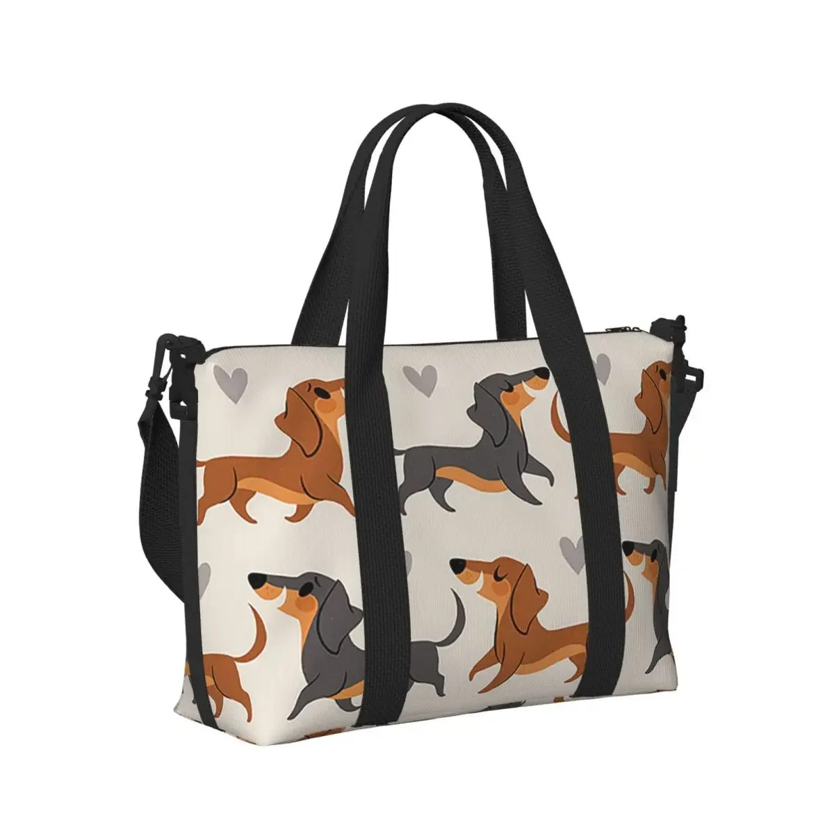 

Симпатичная пляжная дорожная сумка с принтом таксы, вместительная сумка-тоут для спортзала, йоги, женская сумка для покупок, сумка через плечо