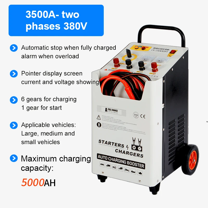 3500A 380V Quick Charging And Starting Car Jump Starter Battery  Machine Car Battery Charger And Jump Starter