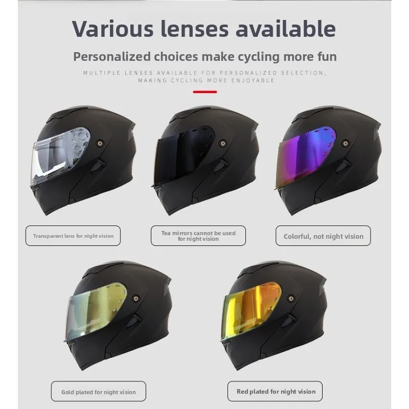 

Large Size Fully Covered Dual Lens Bluetooth Suitable Both Men Women in All Seasons Outdoor Motorcycle Riding Motocross Helmet