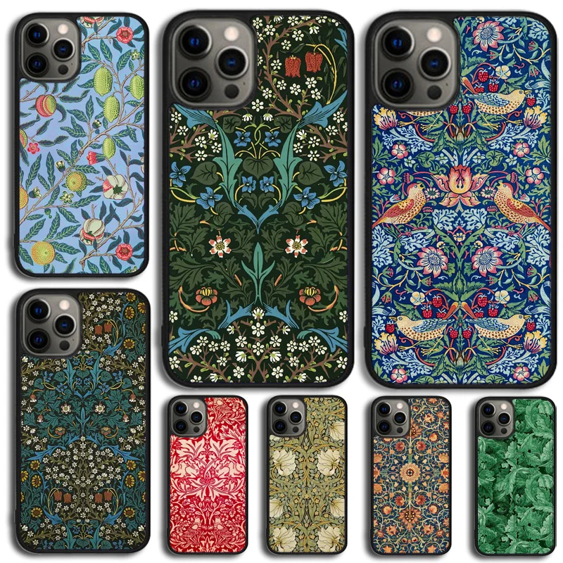 حافظة ويليام موريس لهاتف آيفون 17 إير 11 12 13 14 15 16 برو ماكس لهاتف آيفون 17 اير 13 12 ماكس بلس 2020 #1