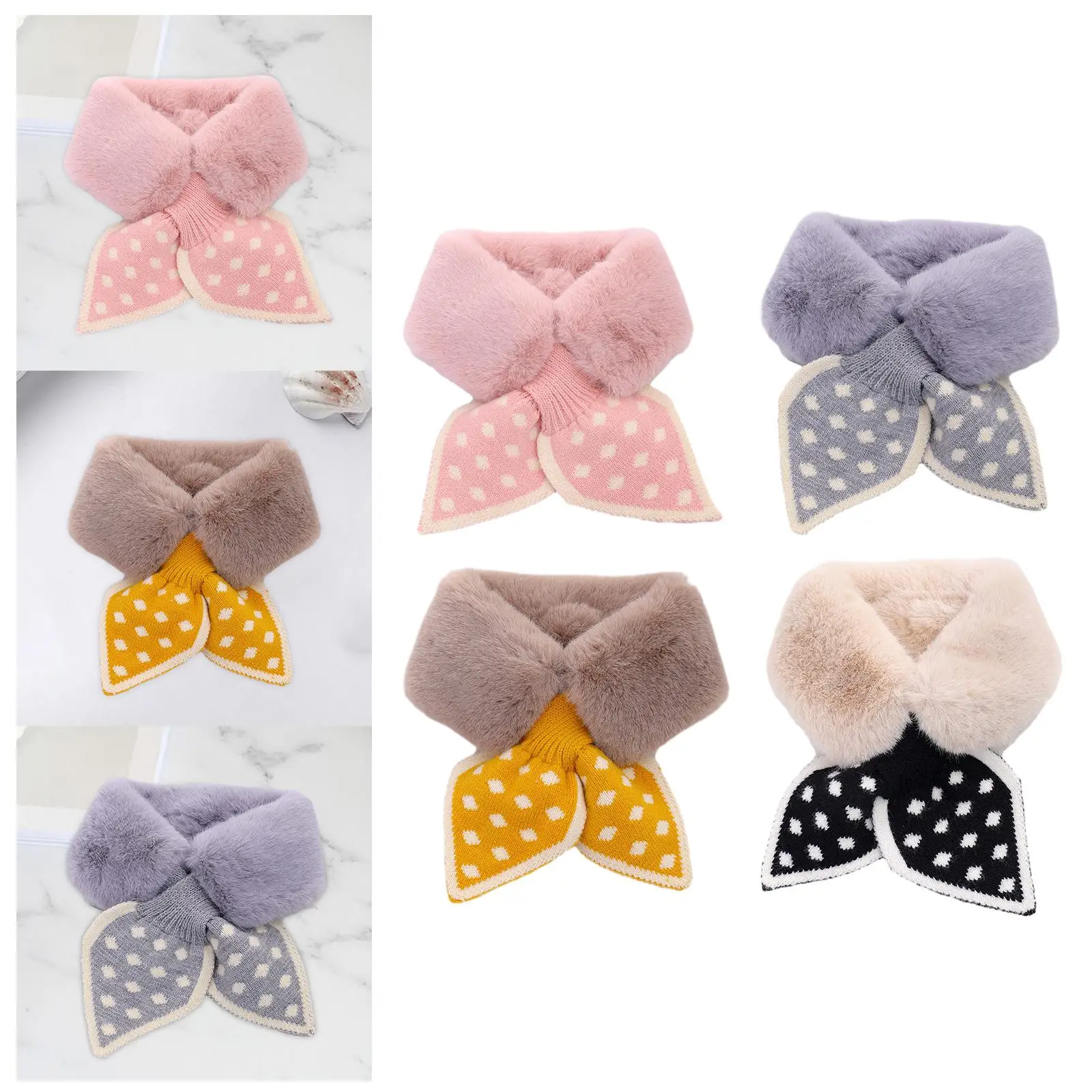 Fashion Winter Scarf for Girls Women Plush Warm Neck Scarf Soft Cozy Thick Breathable Windproof Outdoor Skiing Hiking Climbing
