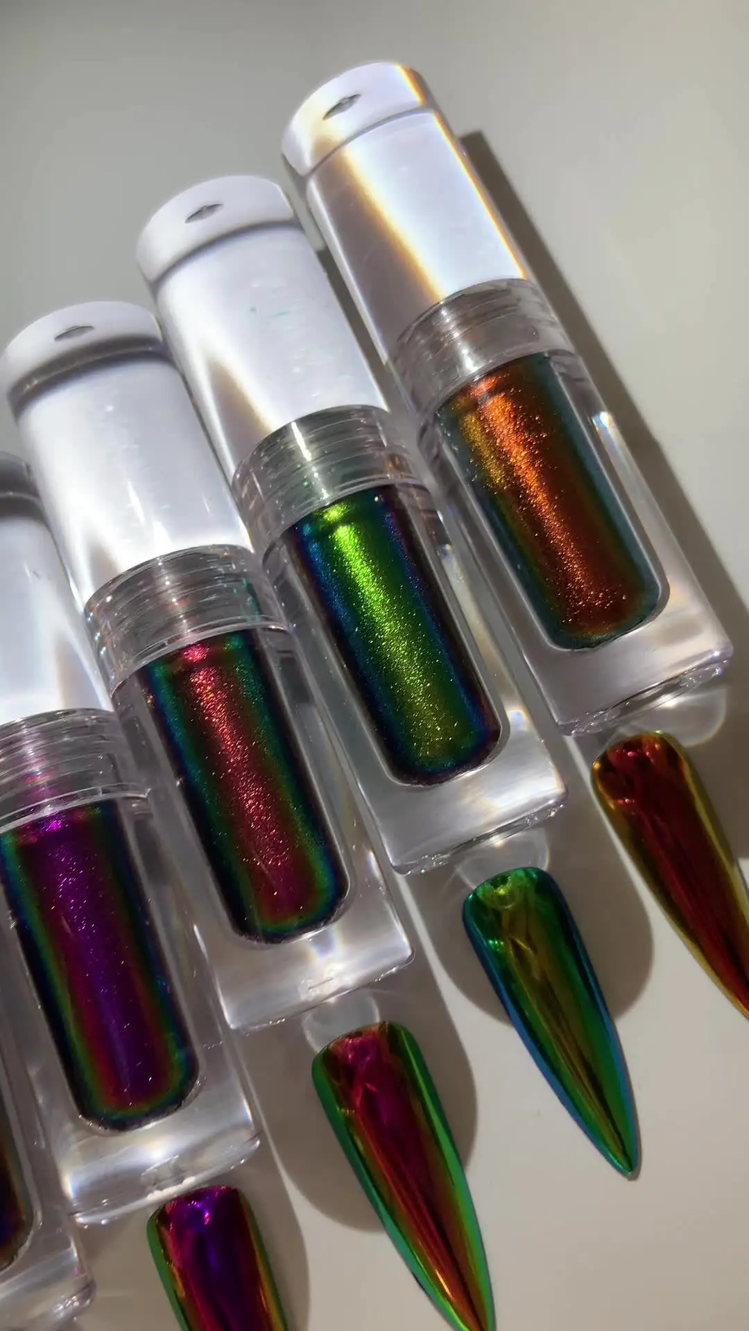 HNDO – poudre chromée miroir de Type liquide, petit Tube, avec brosse à l'intérieur, pour décoration professionnelle des ongles, Pigment de paillettes pour manucure