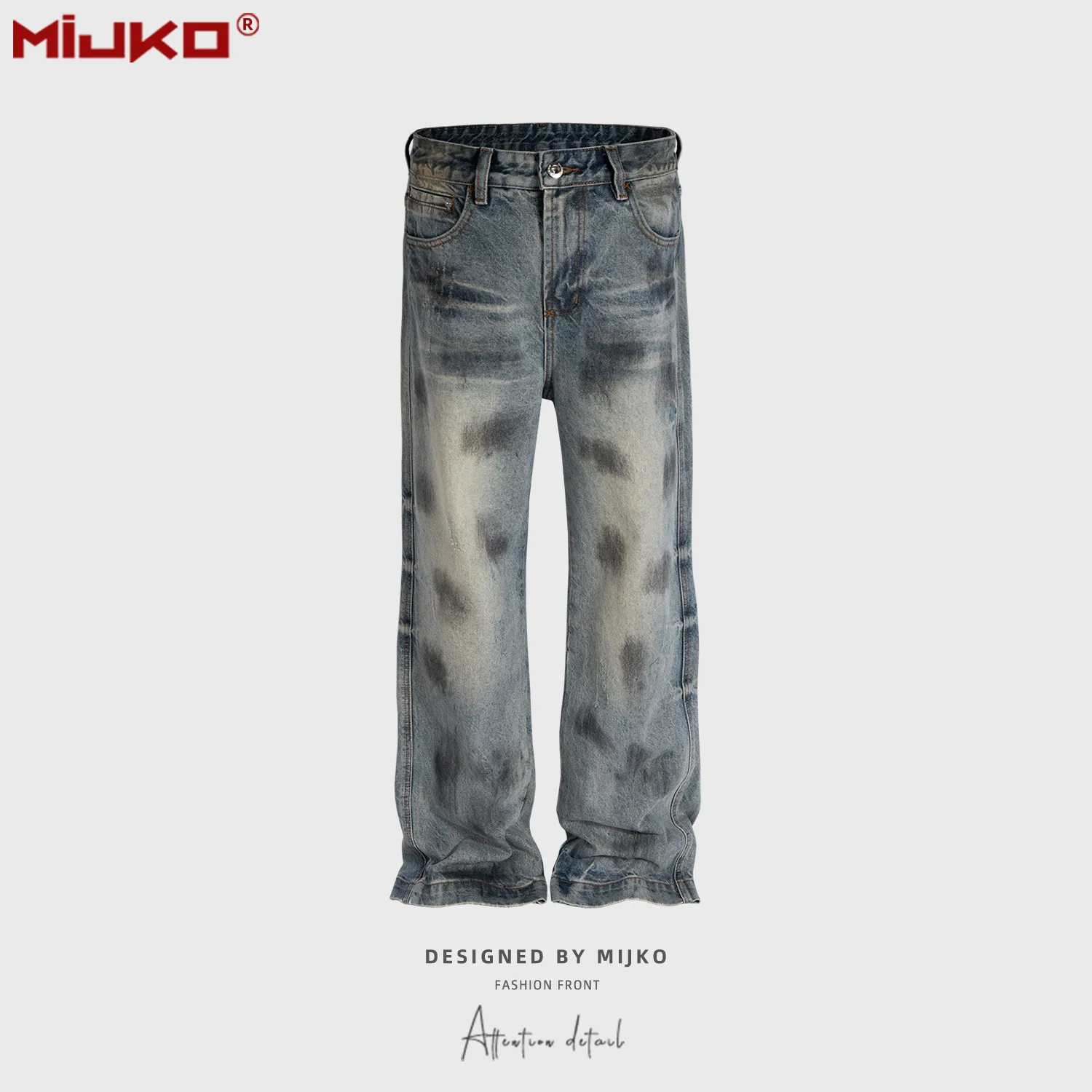

MIJKO Dirty Holes Jeans Wash Splash Ink Brushing Paint Y2k Jeans Men Women 2025