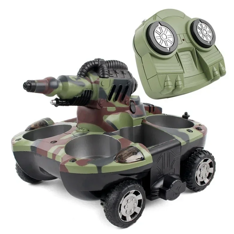 Transformable Water Column Four-Wheel Drive Vehicle 2.4g Remote-Controlled Tank Amphibious Vehicle Parent-Child Interactive Gift