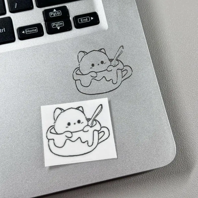 Waterproof 3D Metal Stickers With Girl And Cat Cartoon Characters For Phone Case Laptop DIY Decoration Creative Aesthetic Style