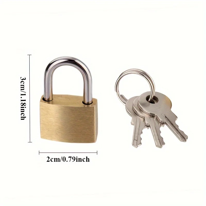 Mini Solid Brass Padlock Anti Rust Waterproof Small Lock With Keys For Drawer Luggage Suitcase Cabinet Gym Locker Toolbox