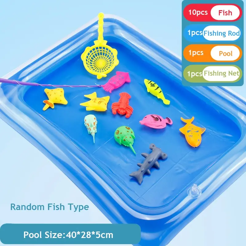 13 Pcs Children Magnetic Fishing Toy Pool Hot Sales Gift for Baby Indoor Entertainment