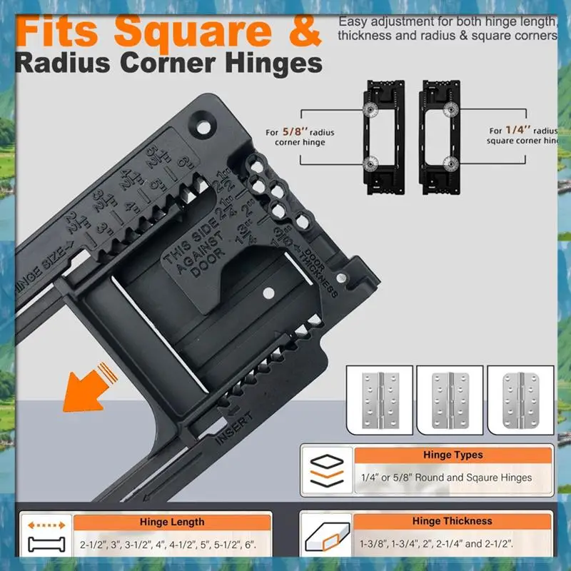 مجموعة أدوات تركيب المفصلات - باب تهزهز النجارة البلاستيكي لقالب المفصلي، وفتاحة الشق، والمحدد السريع - #4