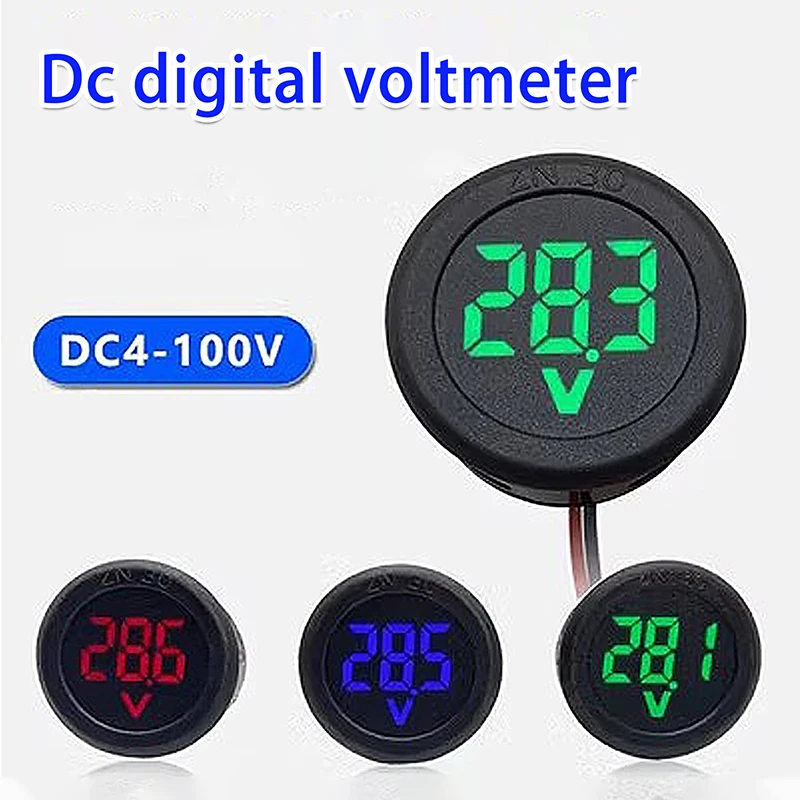 Digital Display Circular Two-wire Voltmeter DC Digital Voltmeter Head Display Protection Tools