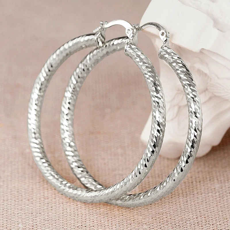 Huitan Versatile Women Circle Hoop Earrings Simple Style Daily Party Lady Accessories Fashion Metal Wedding Charming Jewelry