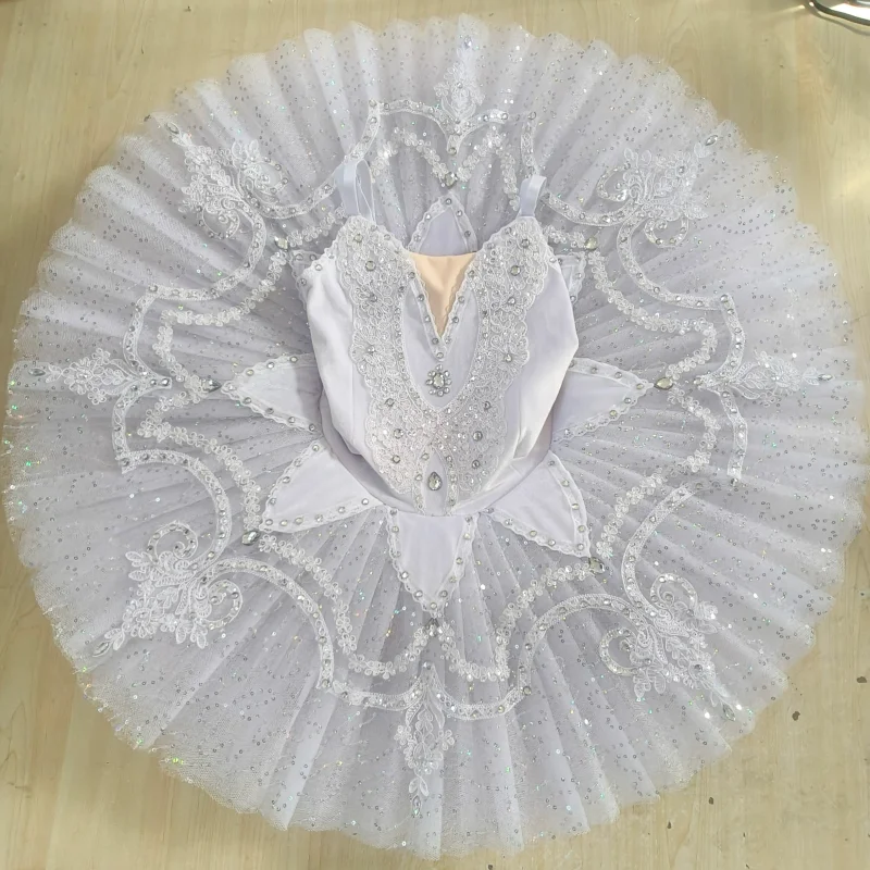

White Sequined Ballet Tutu Skirts Children Ballet Dress Professional Girl Kids Women Swan Lake Dance Performance Clothes Costume