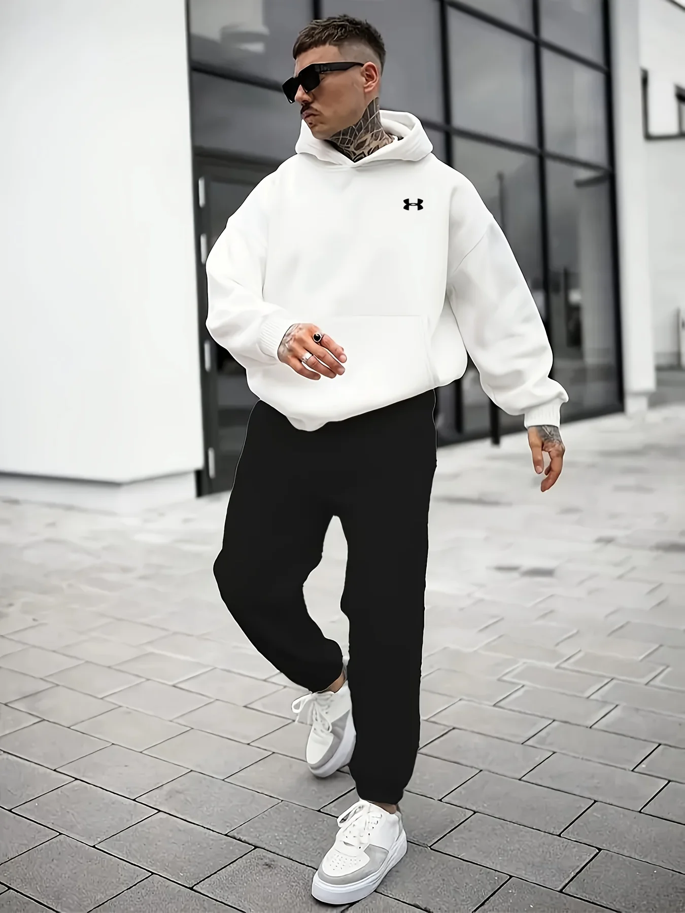 طقم خريف وشتاء للرجال: هوديي + سروال قصير! هوديي مسامي، سراويل سميكة دافئة. مجموعة واحدة لملابس الخريف/الشتاء يجب اقتناؤها!