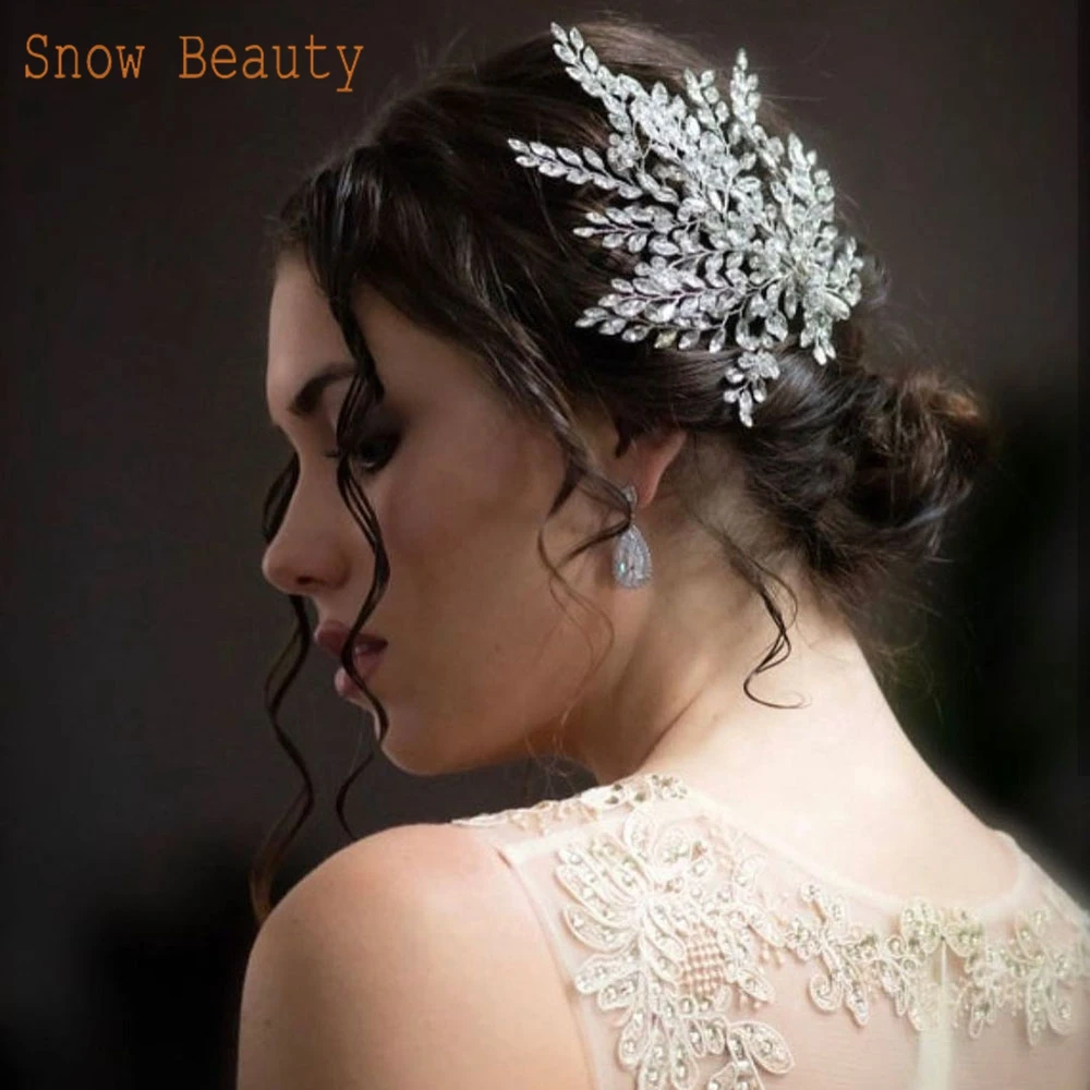 

A320 Wedding Hair Accessories Handmade Bridal Hairpins Rhinestone Head Jewelry Girls Headpieces Handmade Crystal Bride Tiara