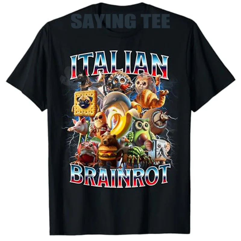 

Italian Brain Rot Italian Brainrot Funny Memes Boy Kids T-Shirt Aesthetic Clothes Girls Boys Birthday Novelty Gift Y2k Art Tees