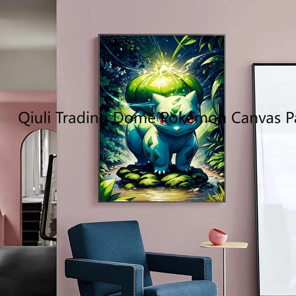 HD Pokemon Leinwand Malerei Anime Figuren Bulbasaur Poster und drucken Aquarell Wand kunst Bild moderne Wohnkultur Kinder Geschenke