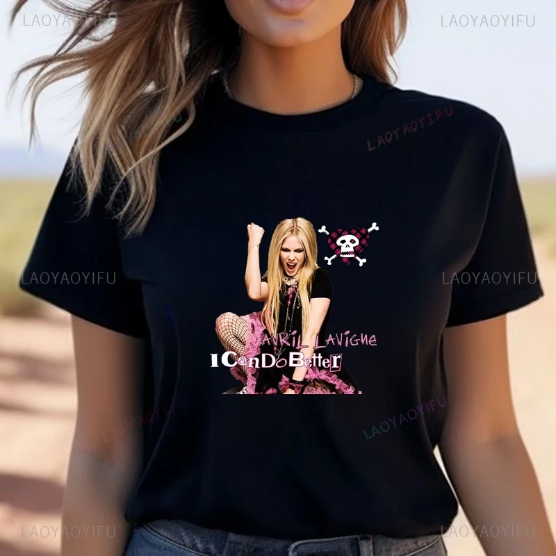 Famous Avril Ramona Lavigne Classic Poster Fashion Print Shirt for Women, New Casual Everyday Wear, Cotton T-shirt for Women