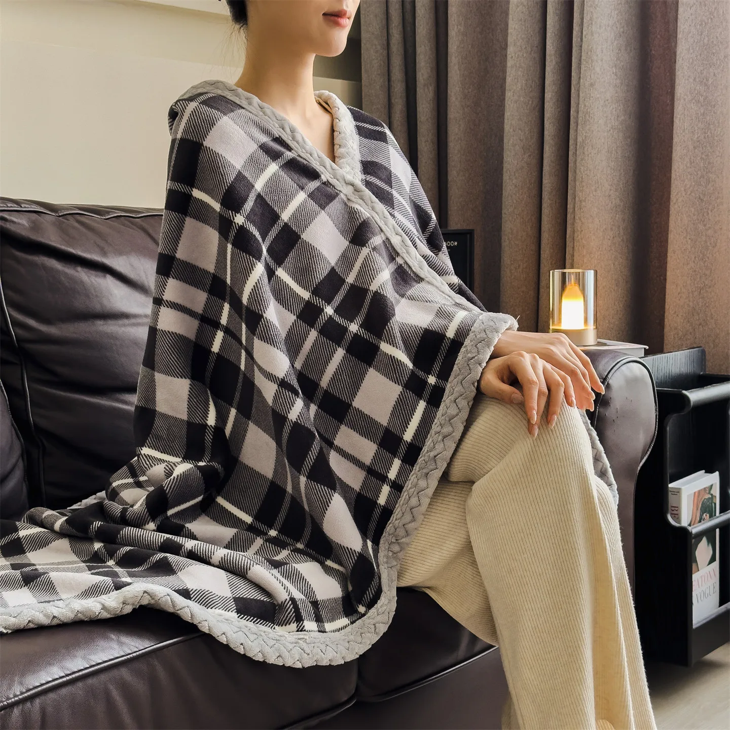 

Multifunctional Milk Fleece Shawl Blanket - 2025 New Design for Home & Office