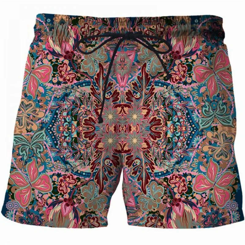 Retro Luxury 3d Print Floral Beach Shorts For Men Summer Swimming Trunks Surf Board Shorts Popular Streetwear Sports Short Pants