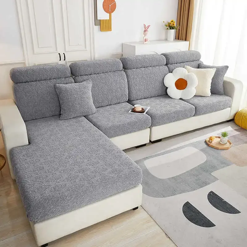 High Stretch Sofa Seat Cover 3D Jacquard Couch Individual Cushion Slipcover Non-slip Bench Covers