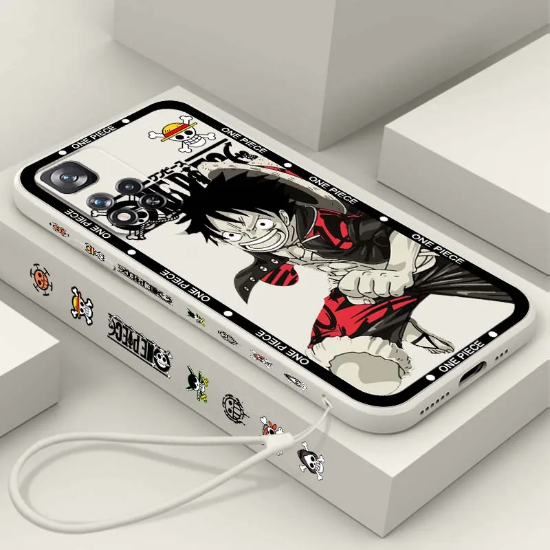 

Comic One Piece D. Luffy For Xiaomi Redmi Note 15 14 13 13R 12 12R 11 11T 11S Pro Plus 5G Liquid Left Rope Phone Case