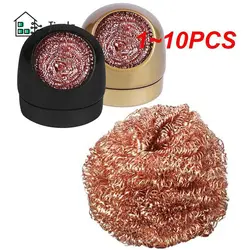 1~10PCS Copper Cleaning Wire Soldering Solder Iron Tip Sponge Balls Soldering Solder Iron Tip Cleaner Kitchen Cleaning